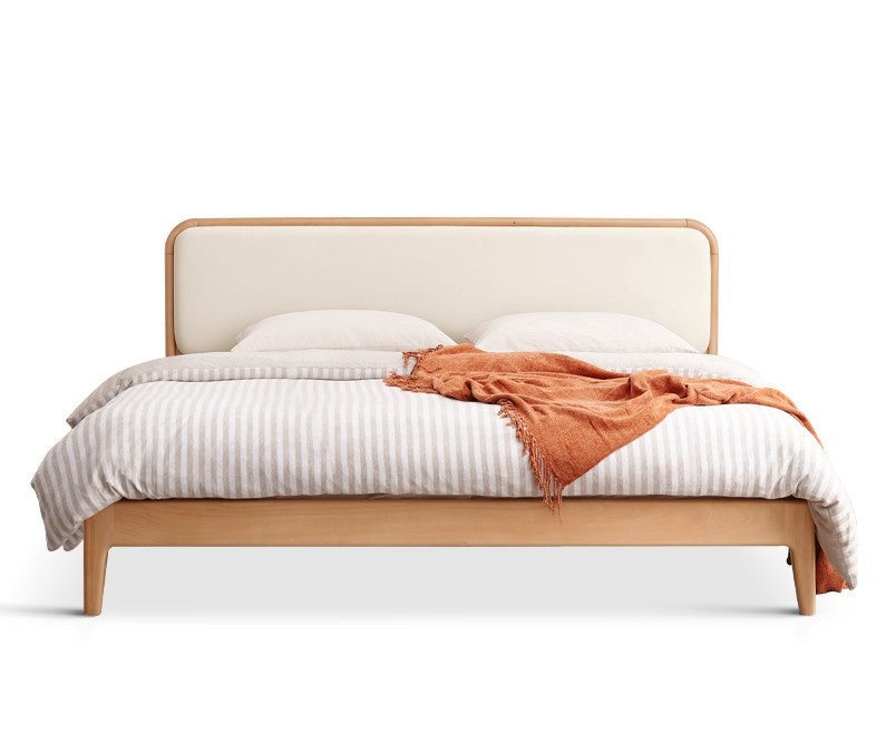 European Beech solid wood, Organic Leather bed"