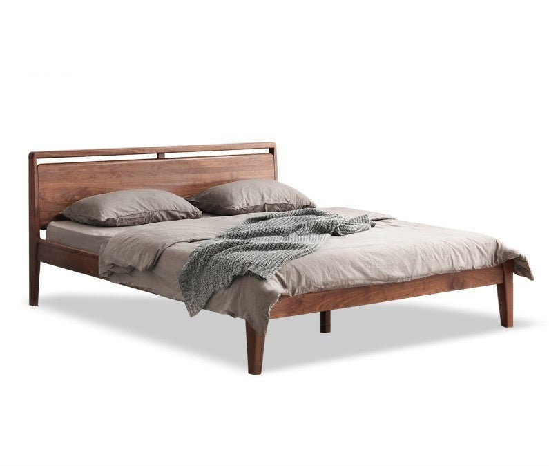 Black walnut solid wood bed+