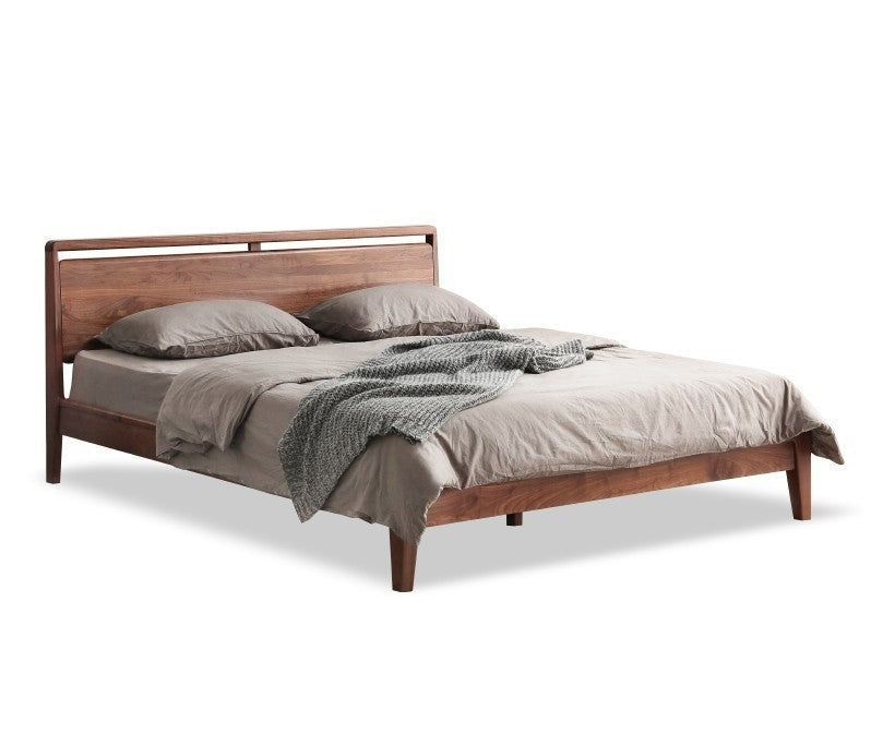 Black walnut solid wood bed+