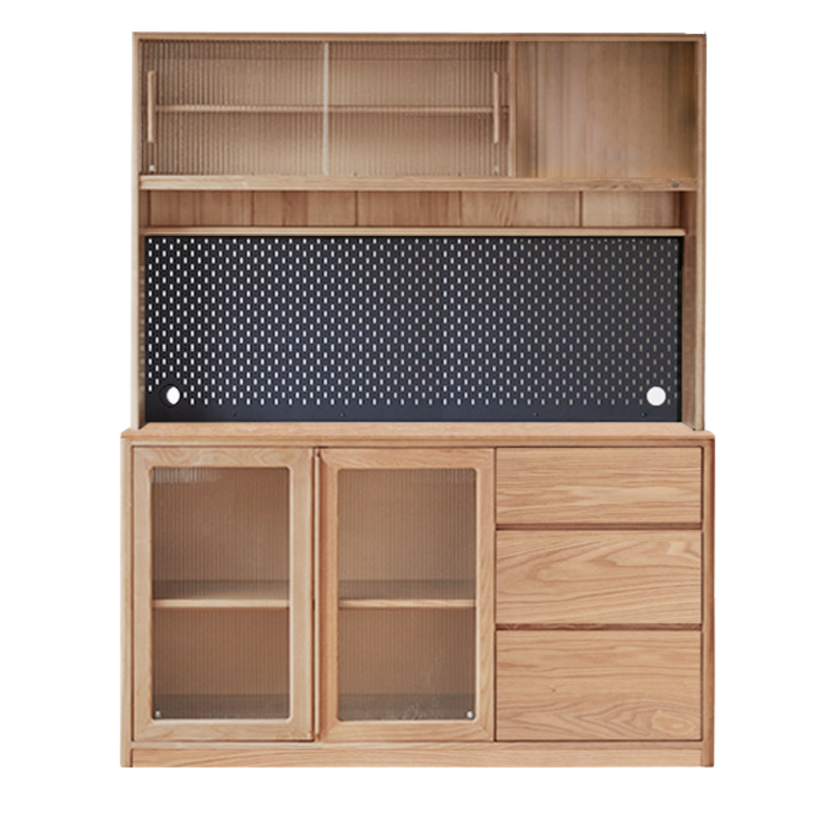 Ash Solid Wood White Wax Rock Plate Sideboard