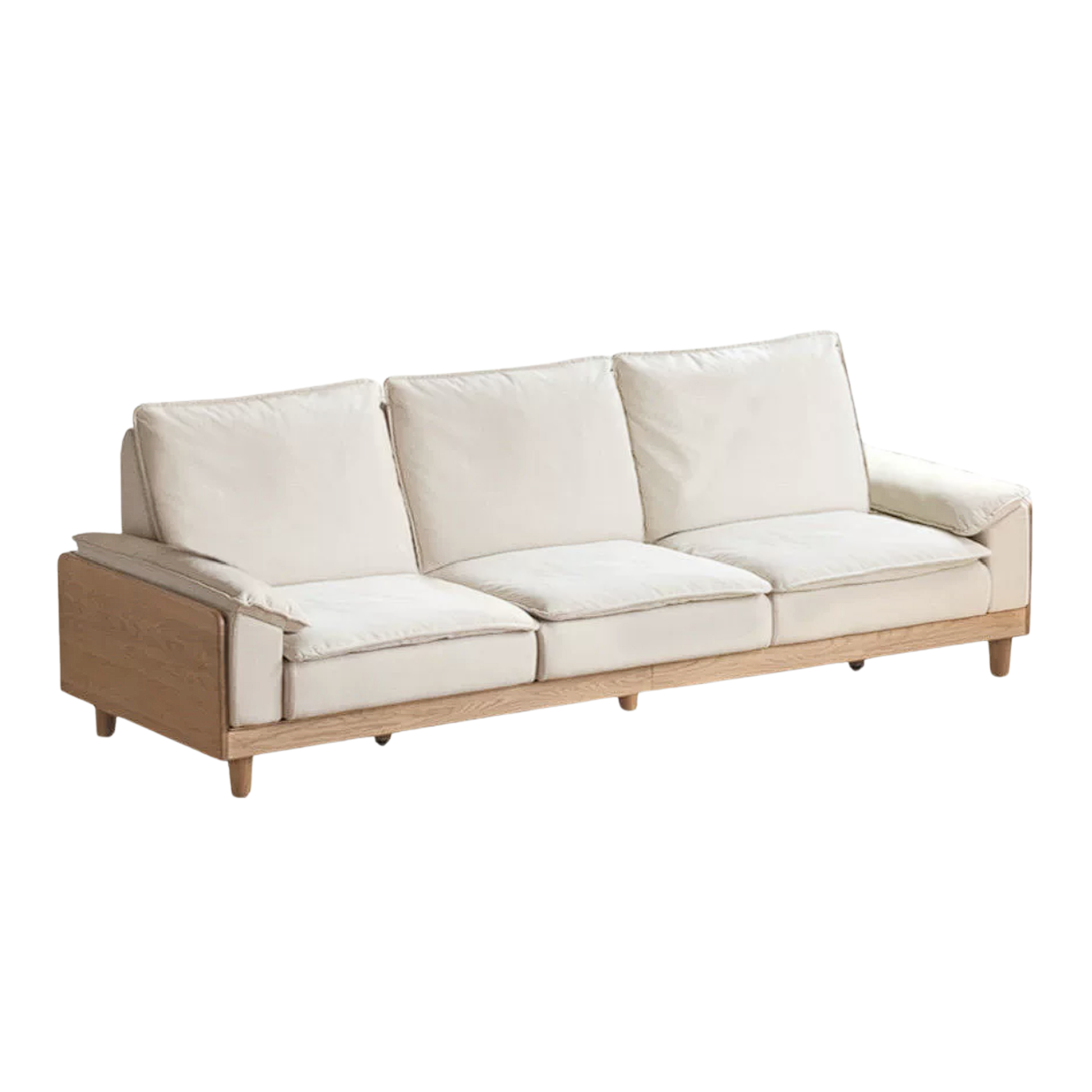 Red Oak, White Oak, Ash Solid Wood Linen Track Arm Sofa
