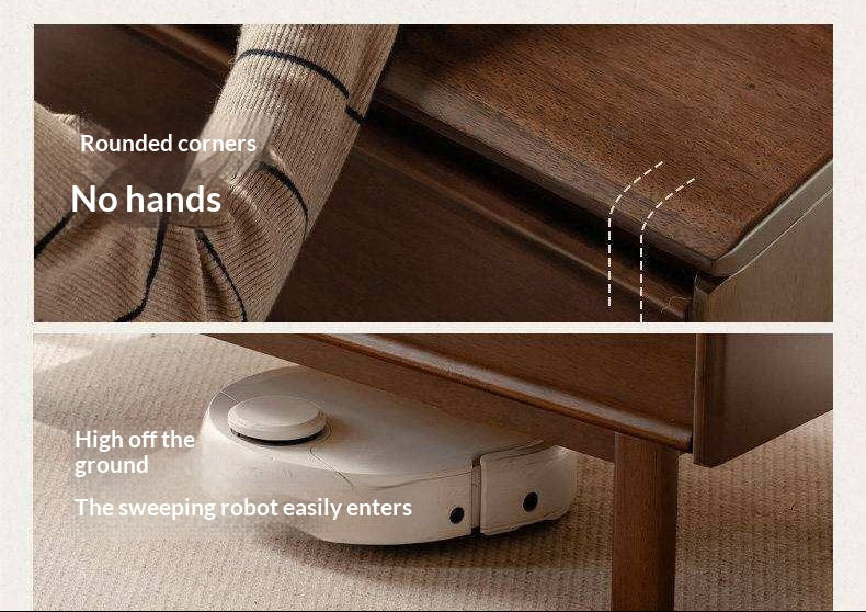 Solid Longan Hardwood Rectangular Coffee Table with Storage