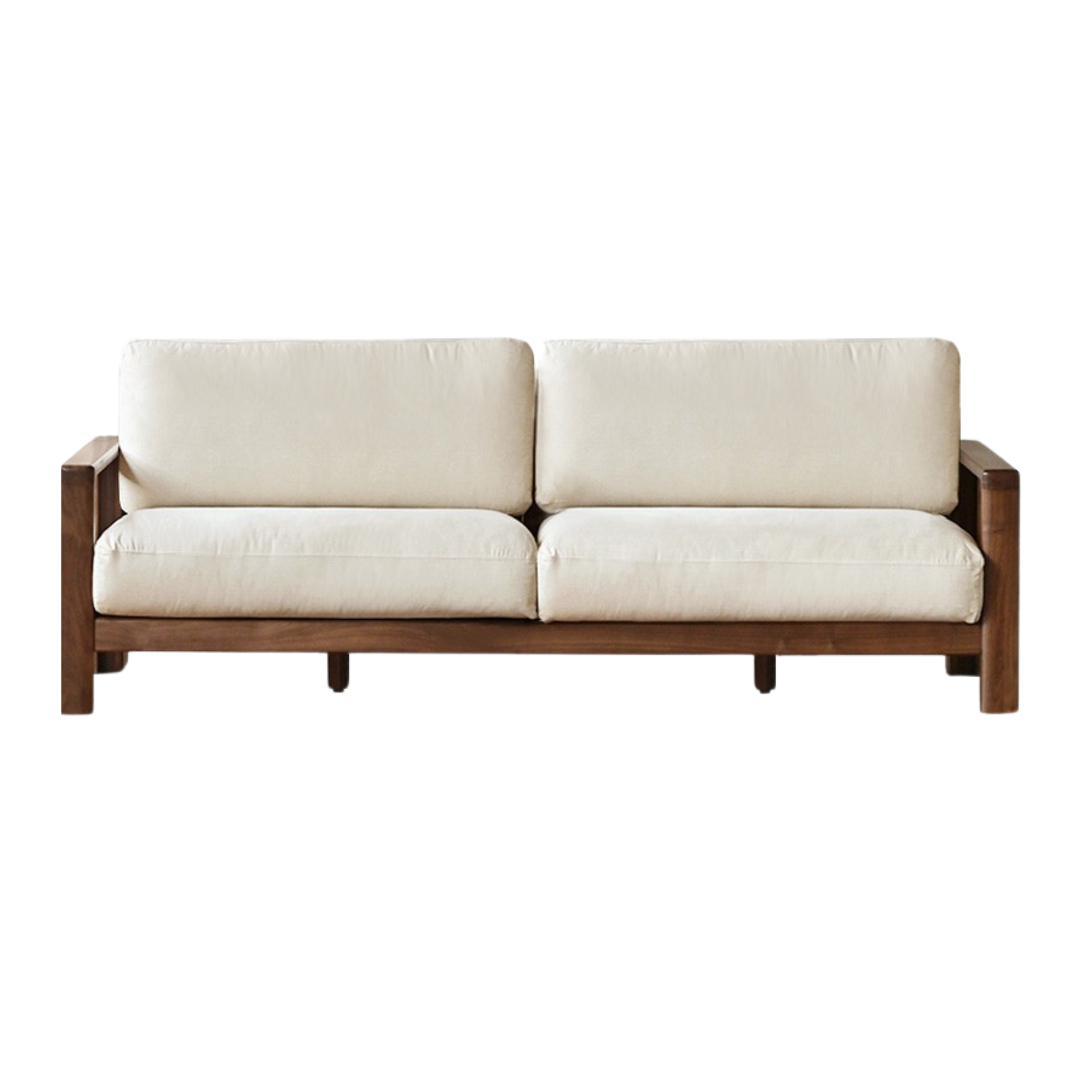 Black walnut solid wood Fabric Modern Straight Sofa