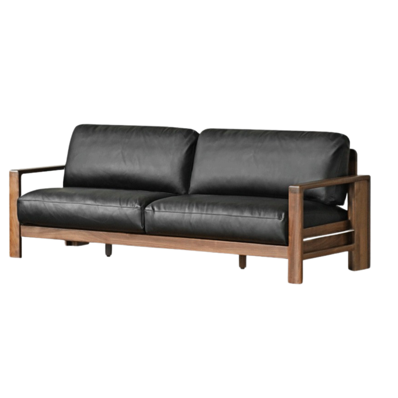 Black walnut solid wood Fabric Modern Straight Sofa