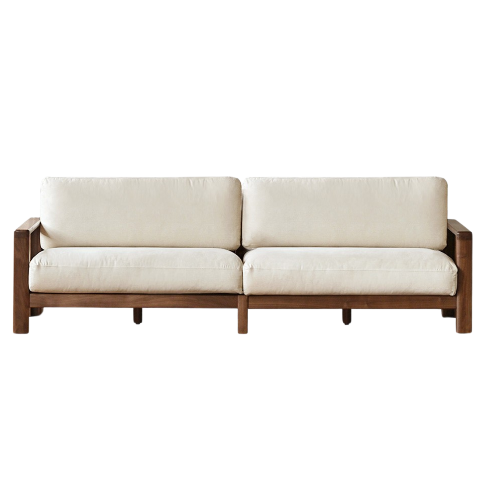 Black walnut solid wood Fabric Modern Straight Sofa