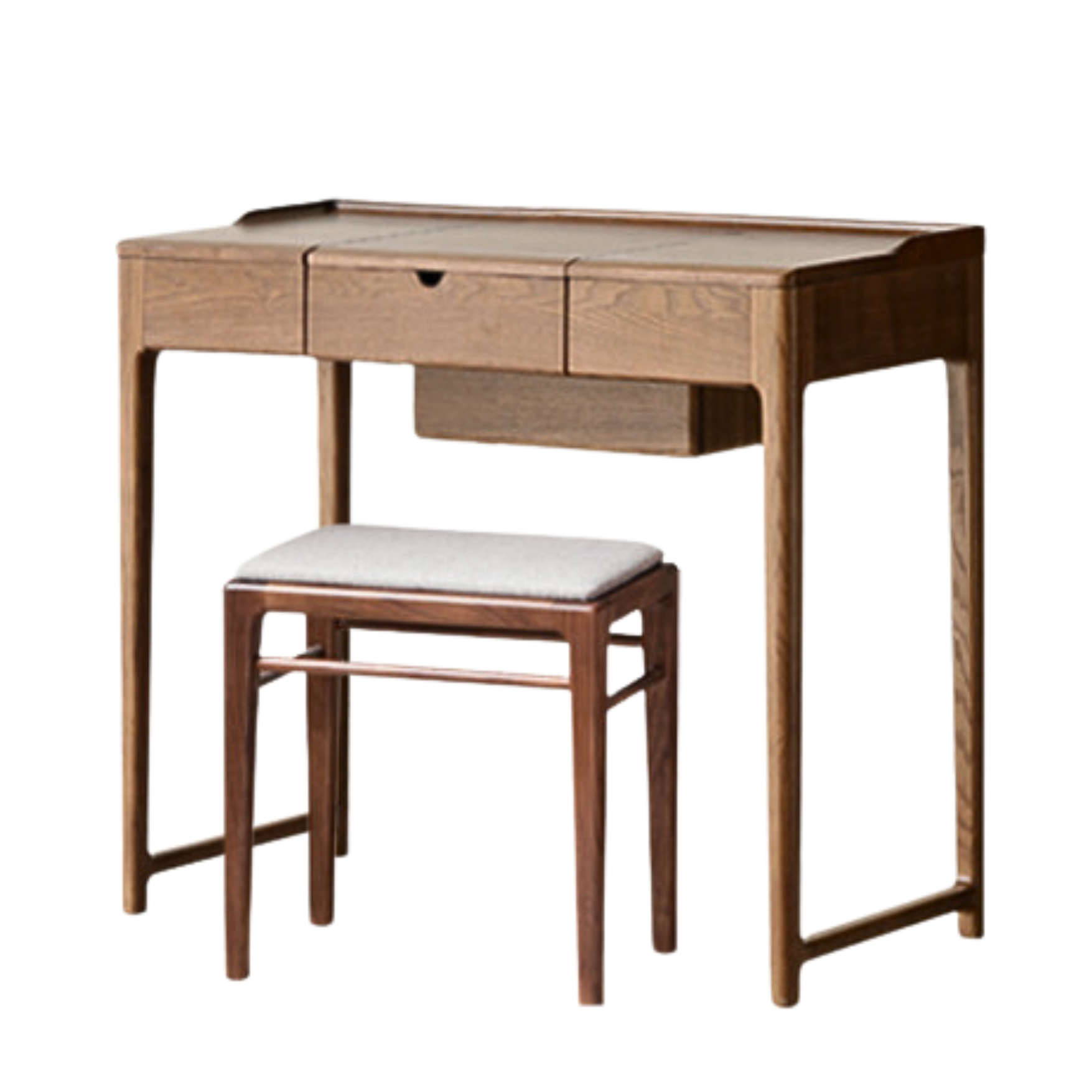 Ash solid wood small flip dressing table: