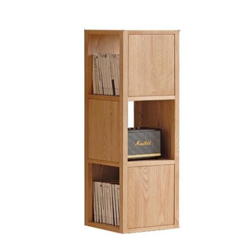 Oak Solid Wood Floor to Floor Nordic Corner Bookcase