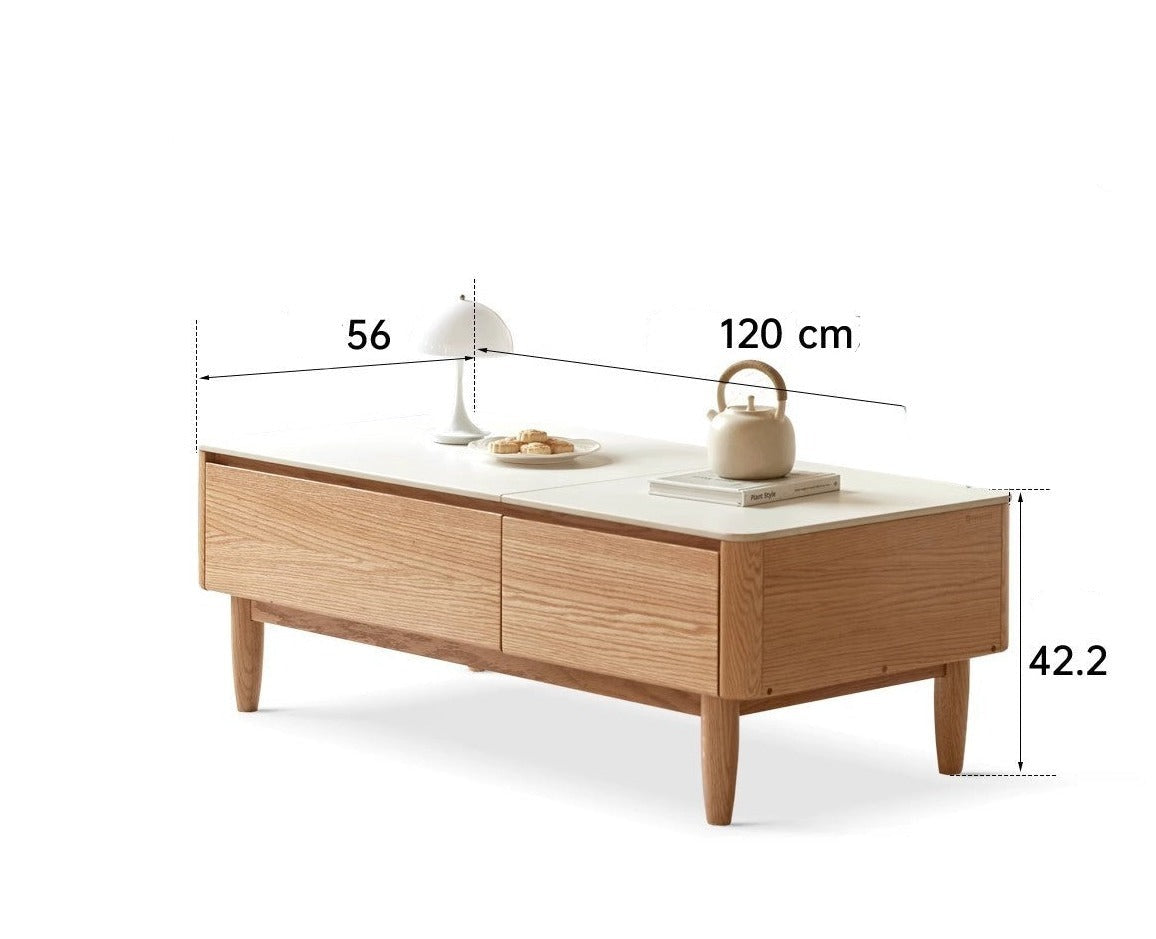 Lifting slate coffee table Oak solid wood modern "