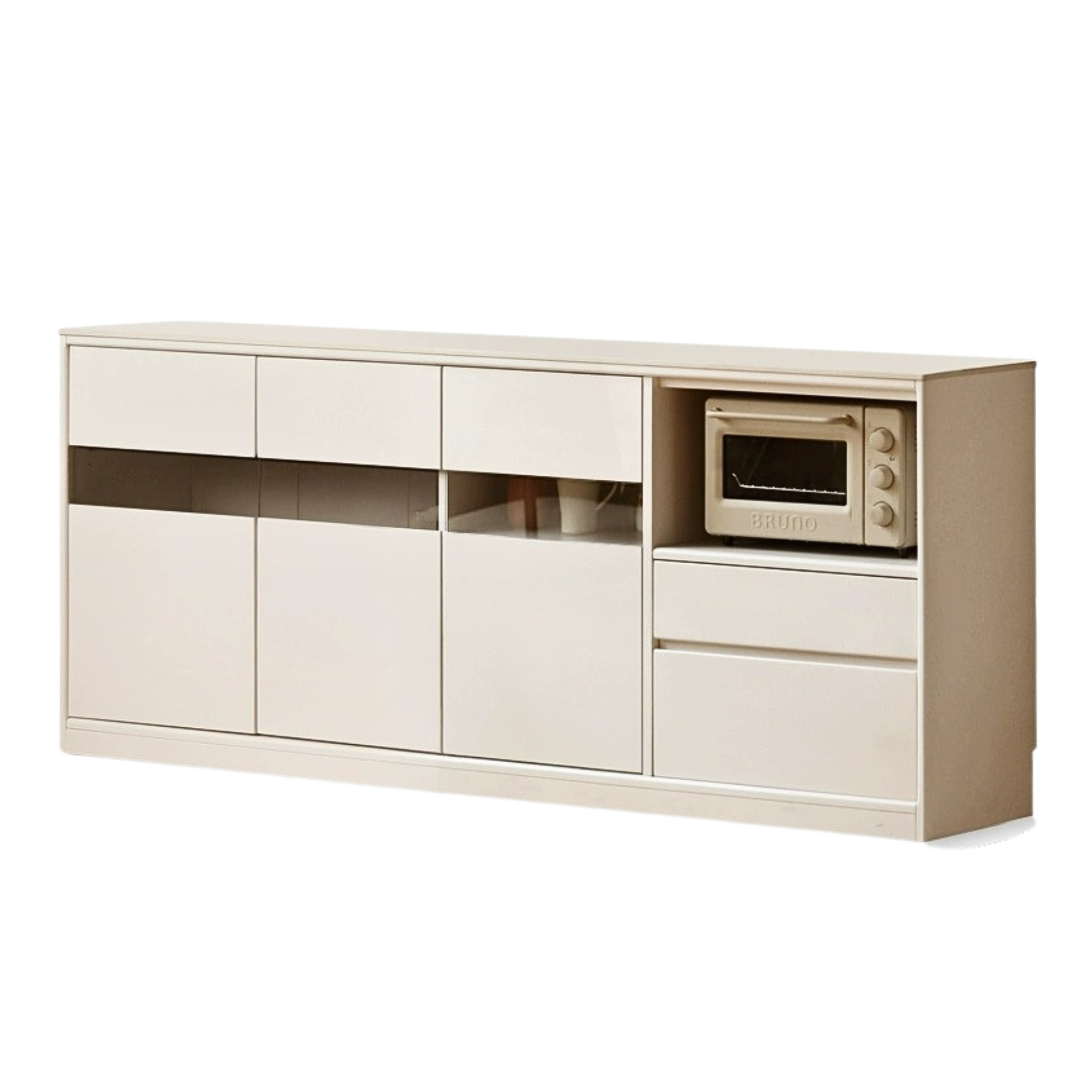 Poplar solid wood against the wall cream style dining sideboard,