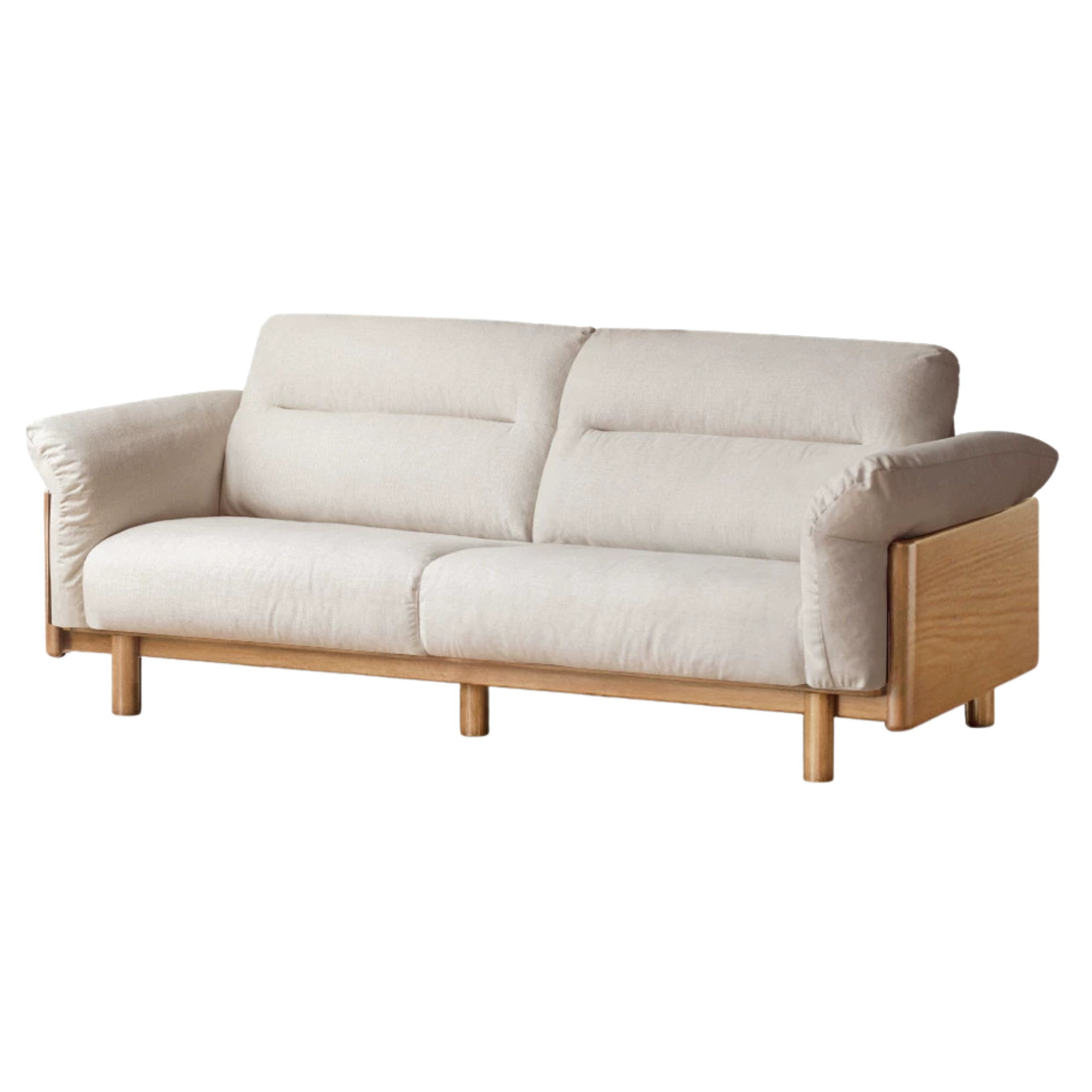 Black Walnut, Oak Solid Wood Sofa Genuine Leather, fabrics