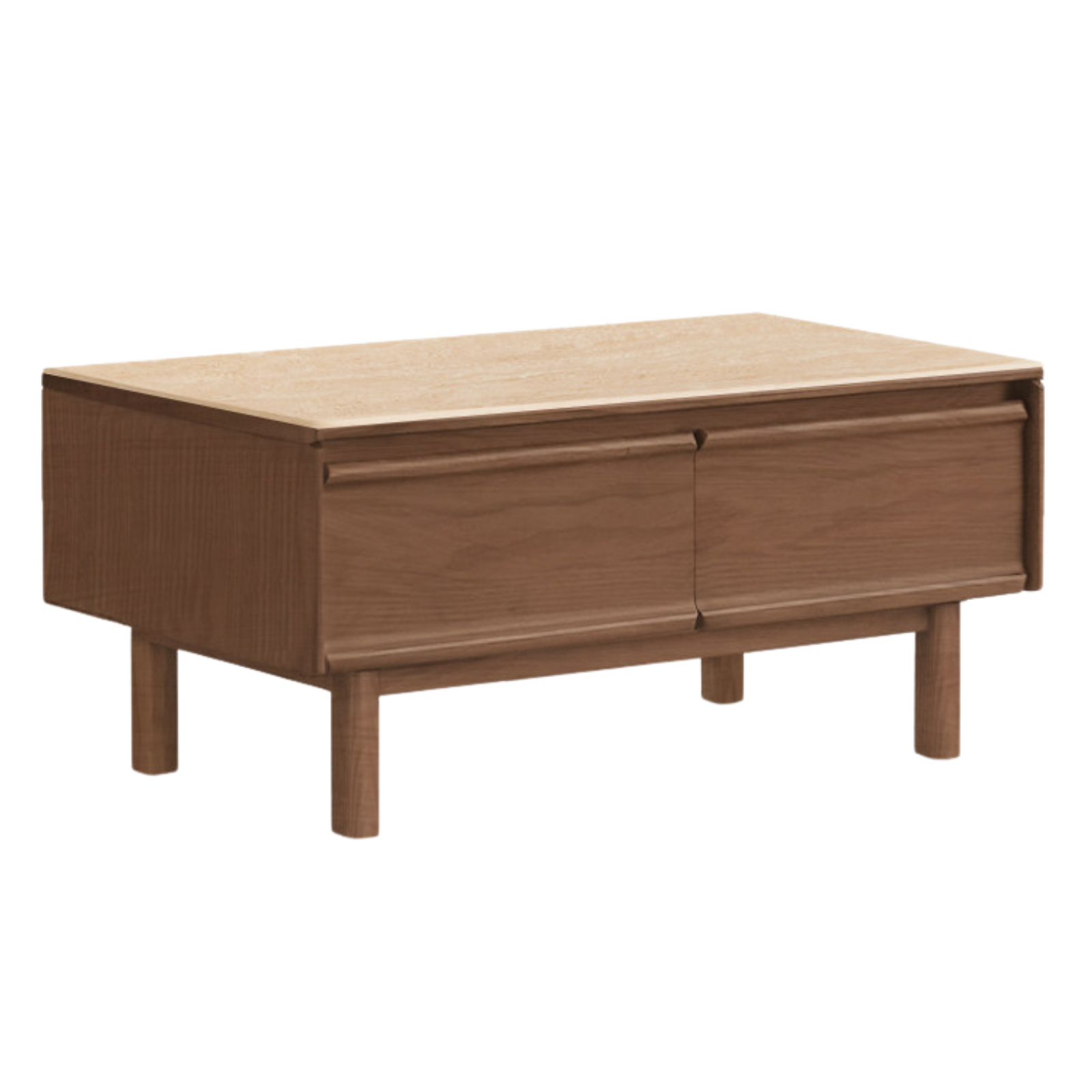 Black Walnut, Ash, Oak Solid Wood, Solid Longan Hardwood Modern Coffee Table