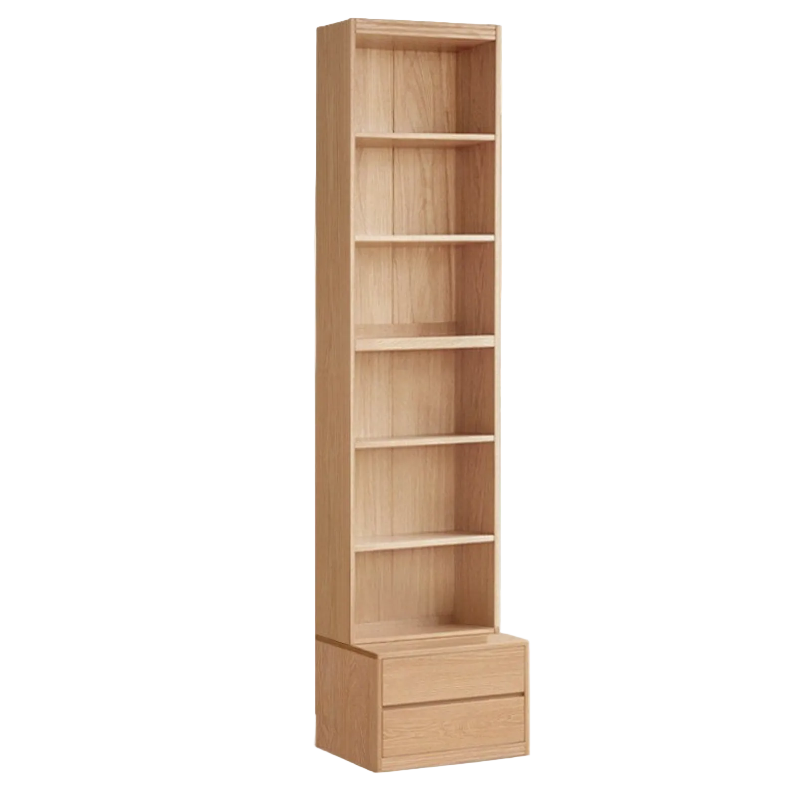 Ash Solid Wood Wall-Mounted Bookcase with Integrated Study Shelf