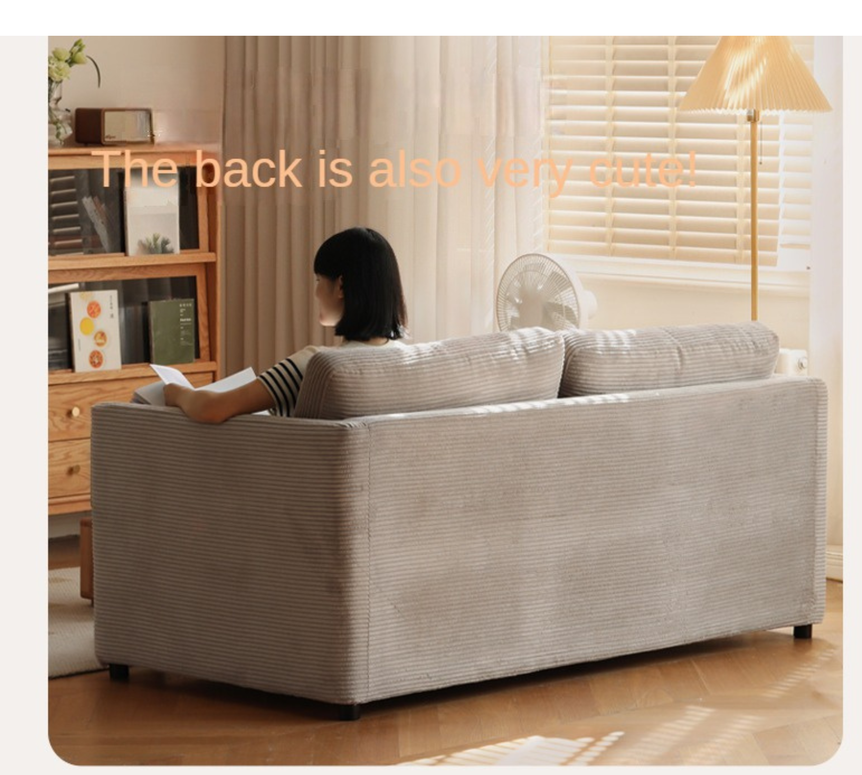 Fabric modern straight double seat sofa