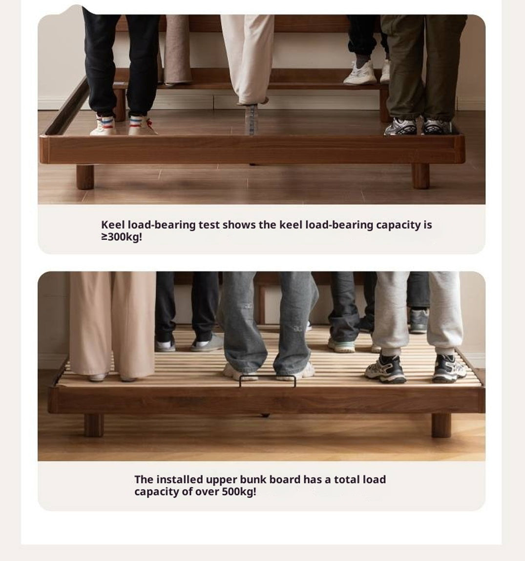 Black Walnut Solid Wood Platform Bed, Headboard-Free Bed