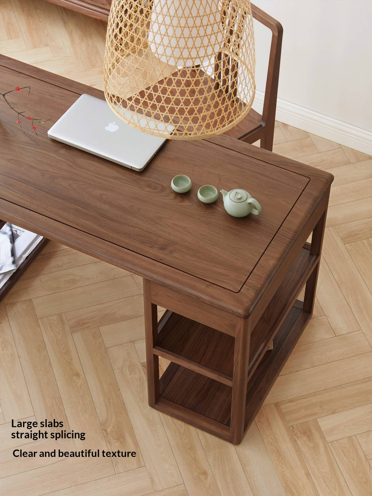 Black Walnut Solid Wood Modern Study Desk