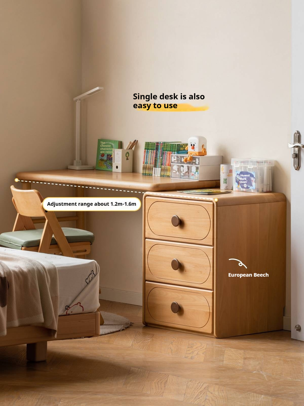 Beech Solid Wood Сhildren's Double Desk