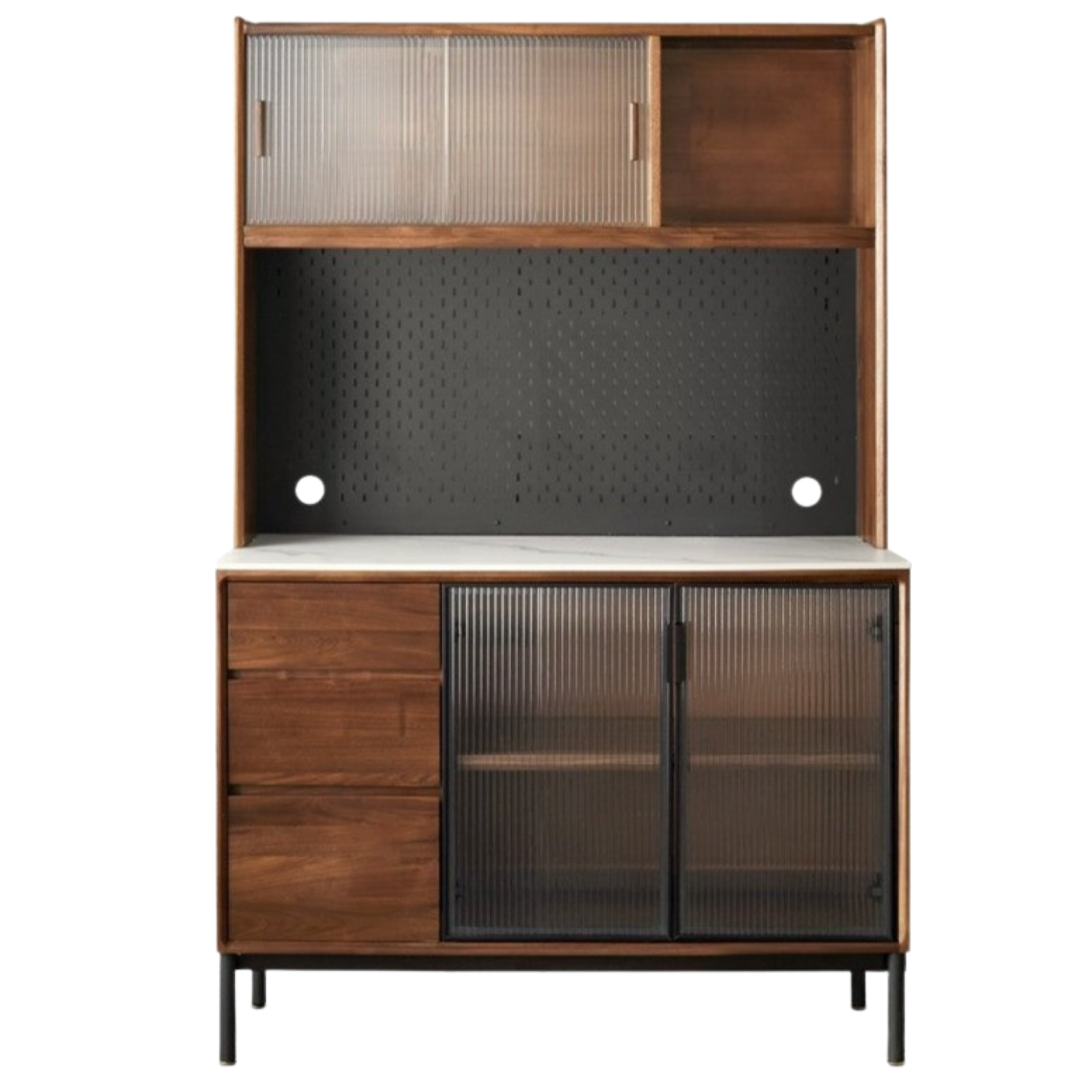 Black Walnut Solid Wood, Sandalwood Rock Sideboard Buffet Cabinet