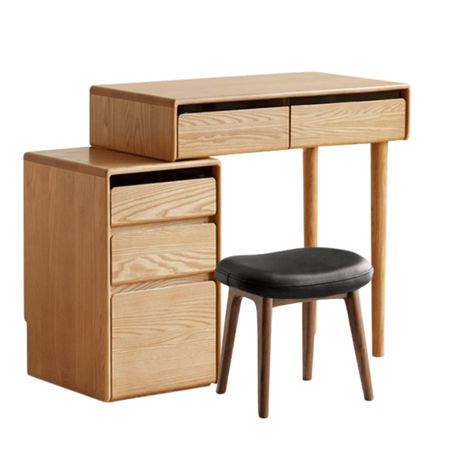Ash Solid Wood Modern Retractable Vanity Table