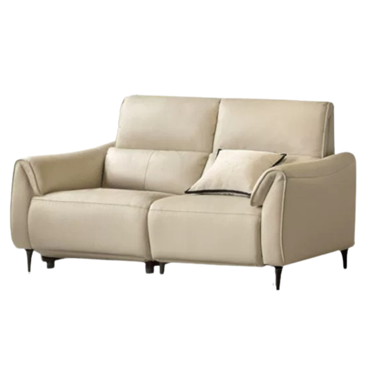 Genuine Leather Power Reclining Sofa with Adjustable Headrest and USB Charging