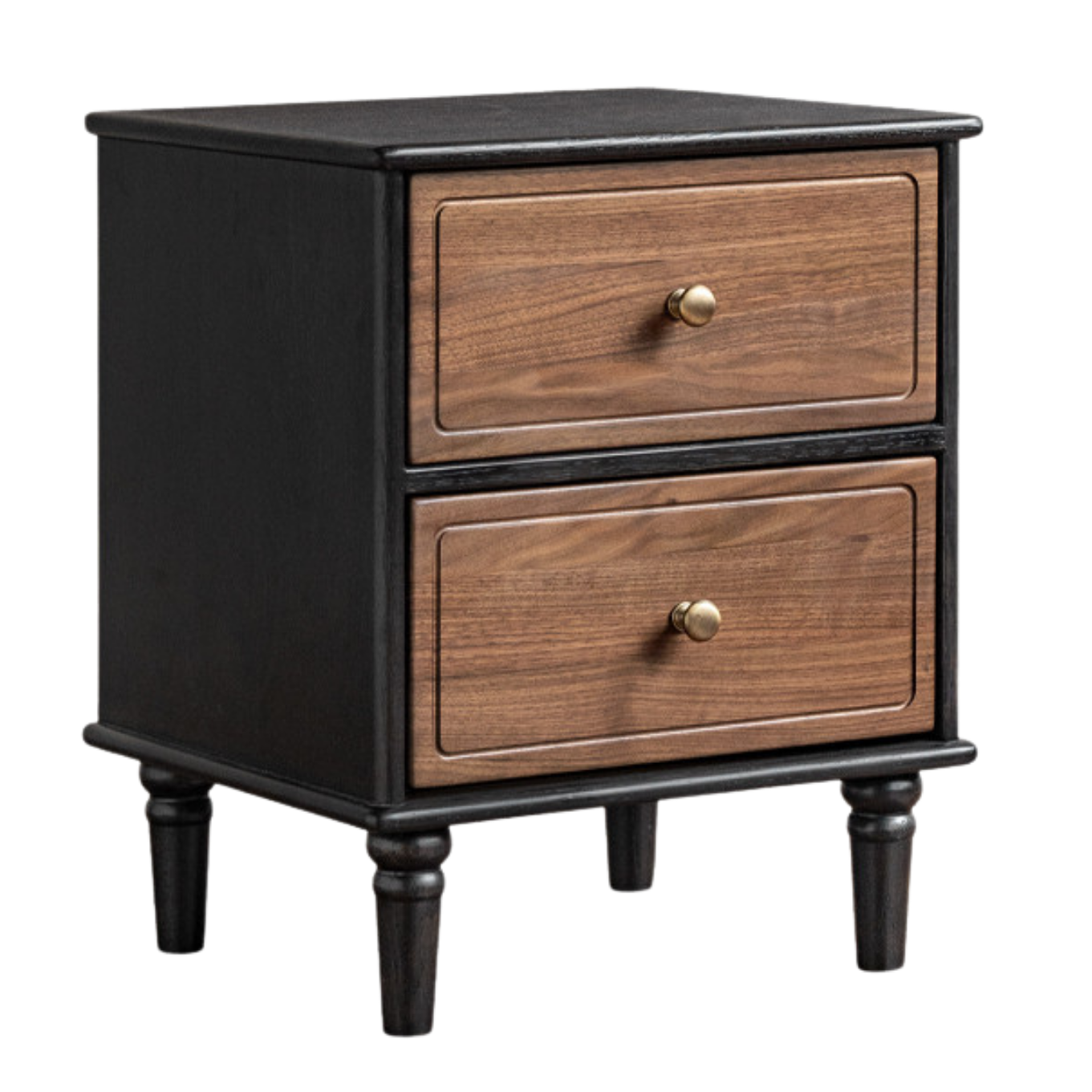 Oak, Solid Rubberwood American Retro Nightstand