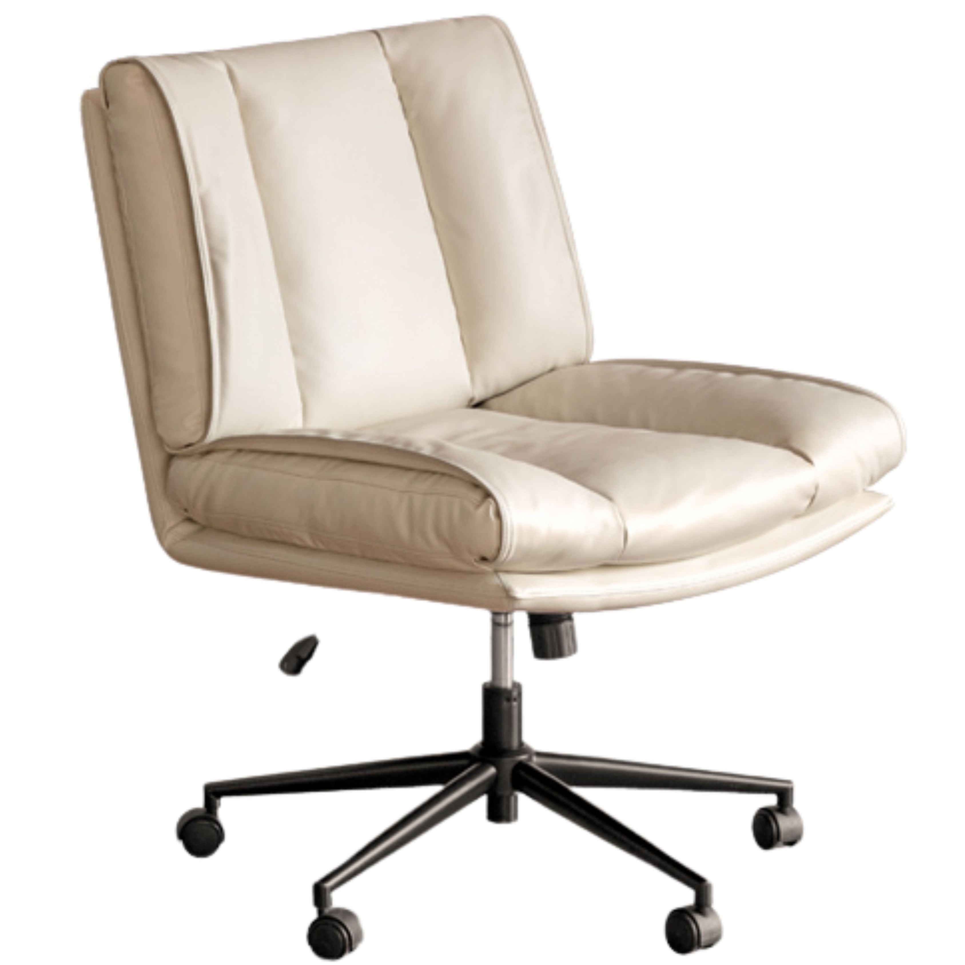 Organic Leather Soft Book Rotating Lift Chair Cream Style
