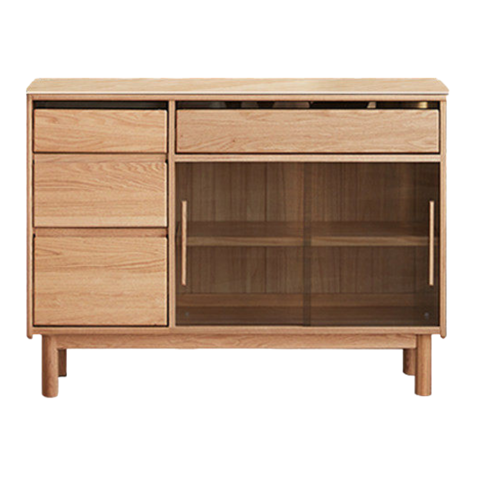 Oak, Ash Solid Wood Modern Rock Board Sideboard