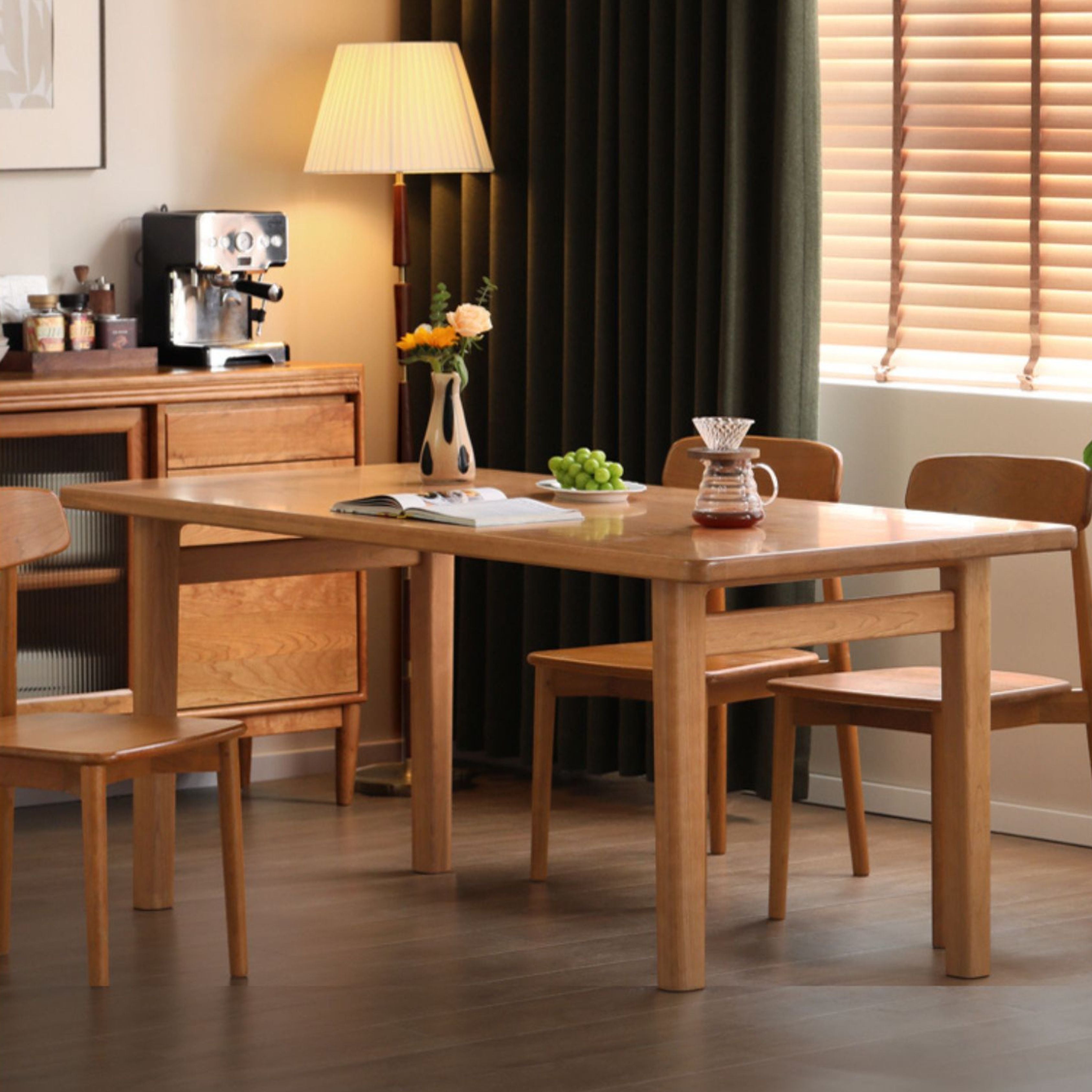 Cherry Solid Wood Large Dining Table