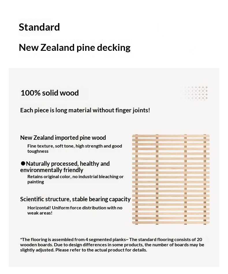 Oak Solid Wood Modern Platform Bed, Headboard-Free Box Bed