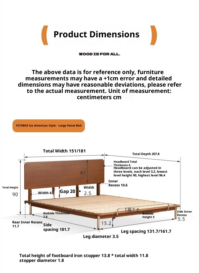 Poplar Solid Wood Bedroom Vintage Style Combination Set
