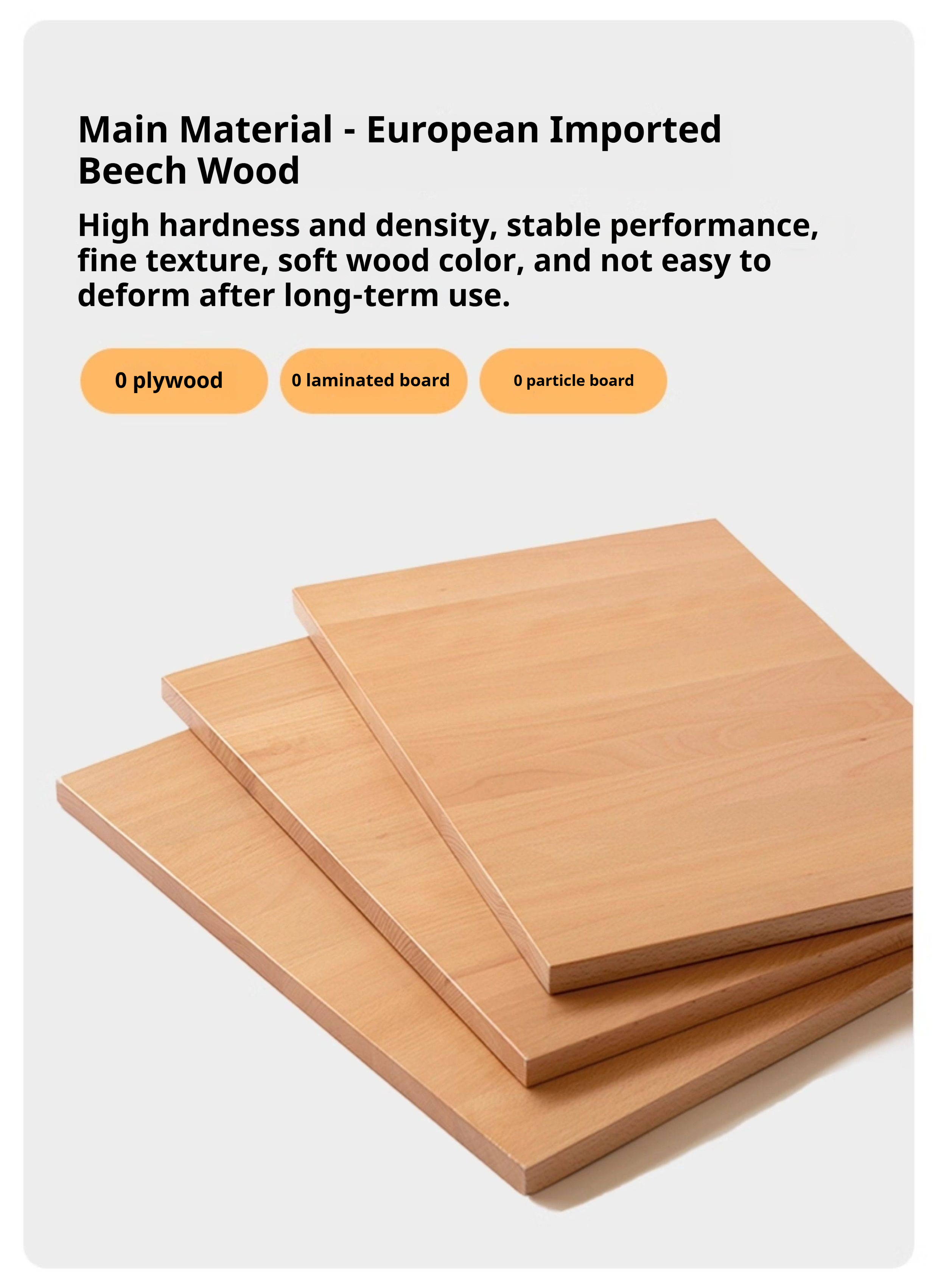 European Beech Solid Wood Bed — Nordic Minimalist Style