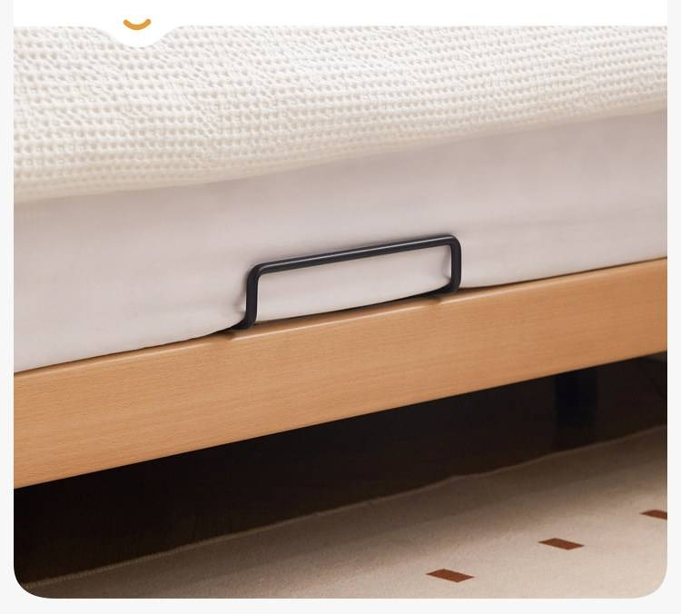 European Beech Solid Wood Bed — Nordic Minimalist Style