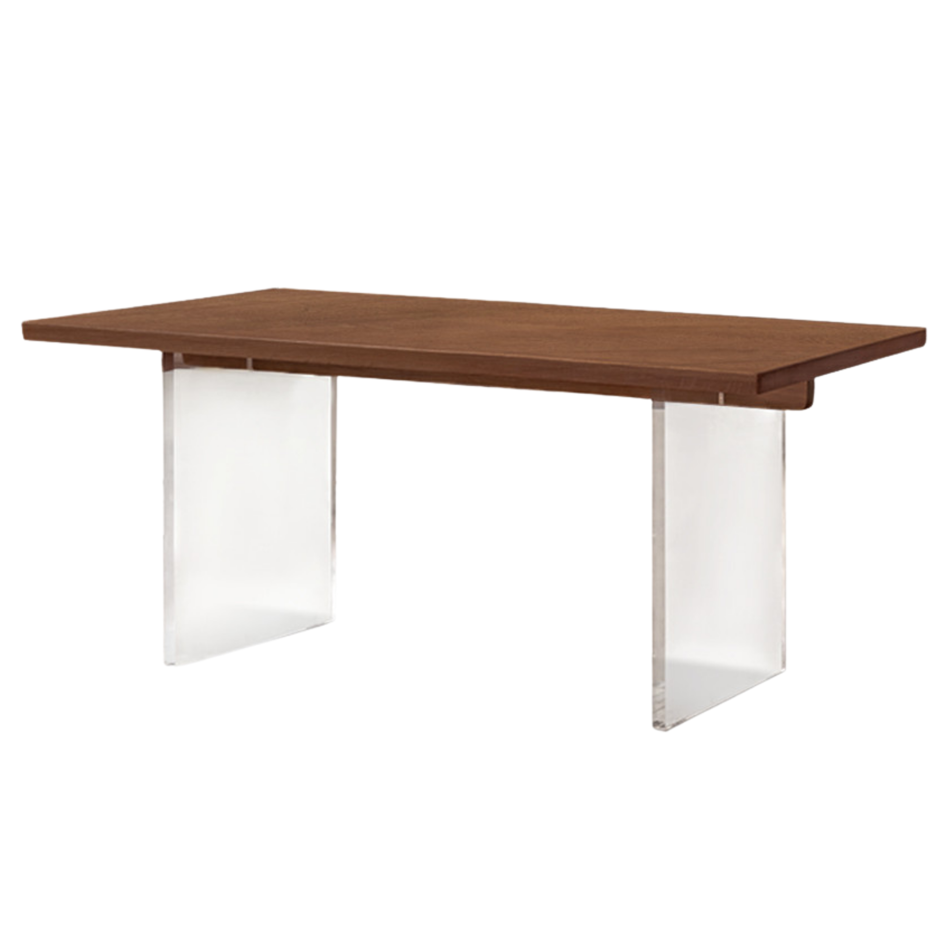Black Walnut, South American Walnut, Oak Solid Wood Acrylic Suspension Dining Table