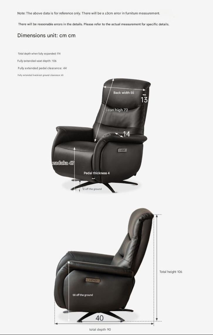 Electric Reclining Lounge Chair with Swivel Base