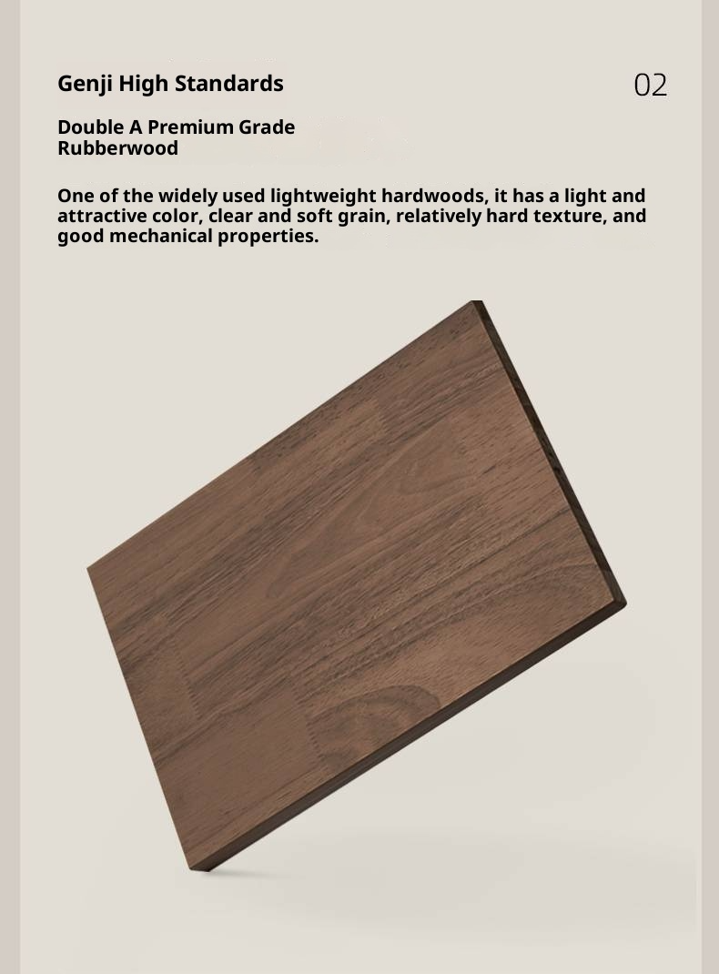 Rubberwood Solid Wood Modern Simple Box Platform Bed, Headboard-Free Bed