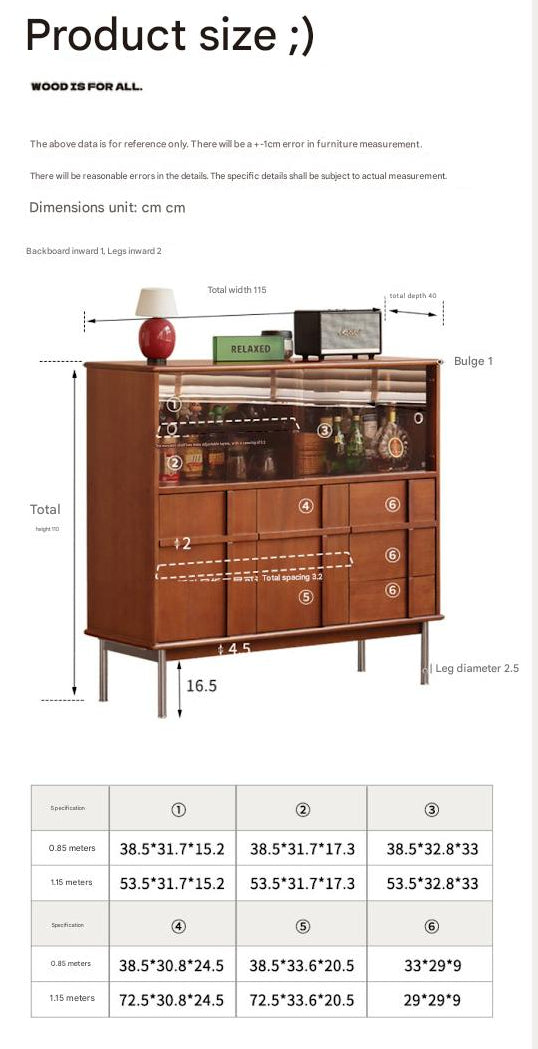Poplar Solid Wood Medieval Style Side Cabinet.