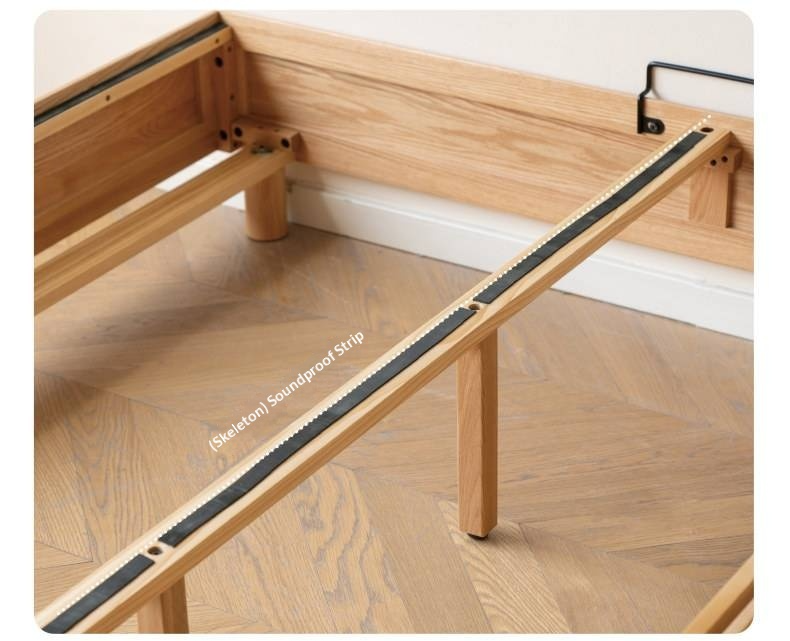 Oak Solid Wood Platform Bed — Headboard-Free, Drawer Storage, Simple Pull-Out Design