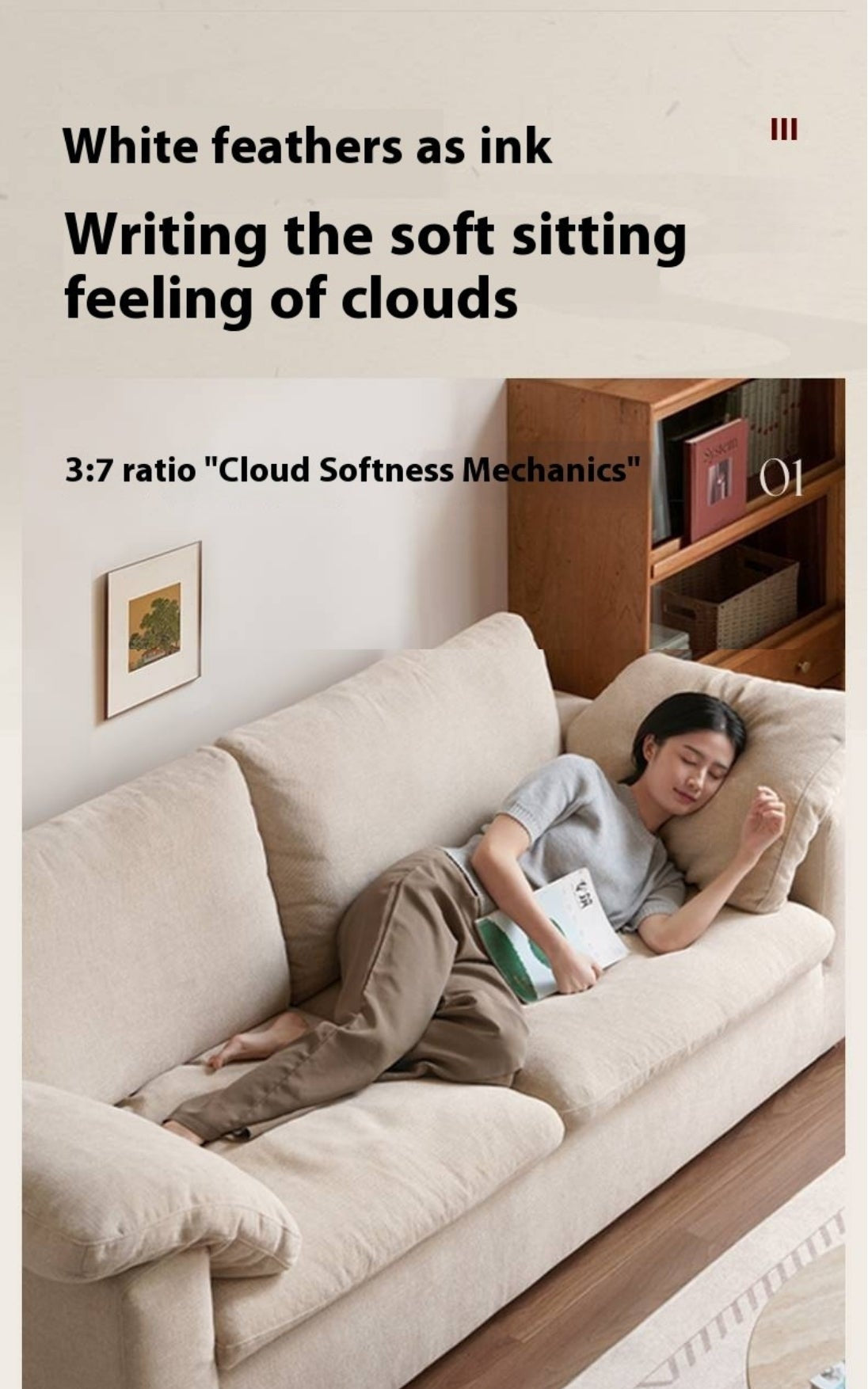 Wabi-Sabi Fabric Sofa  with Detachable and Washable Covers