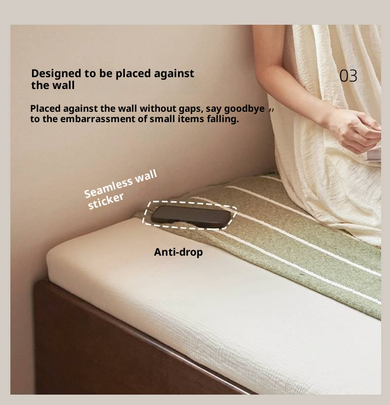 Rubberwood Solid Wood Modern Simple Box Platform Bed, Headboard-Free Bed