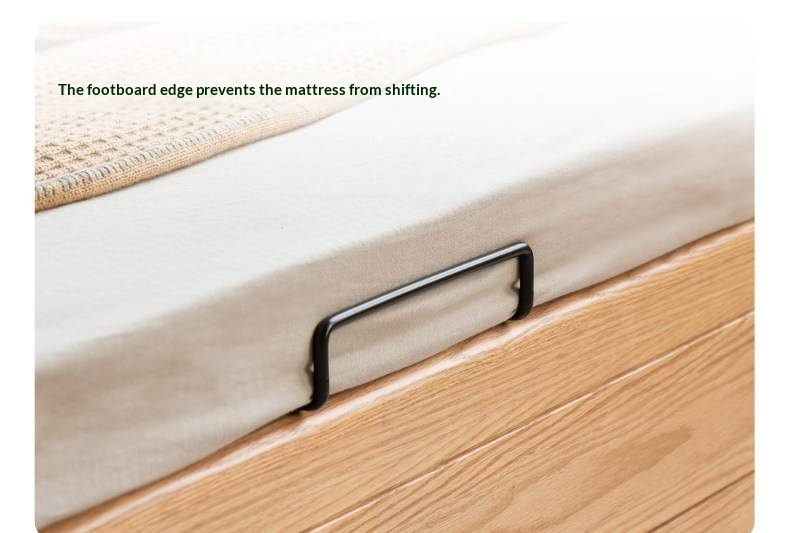 Oak Solid Wood Platform Bed — Headboard-Free, Drawer Storage, Simple Pull-Out Design