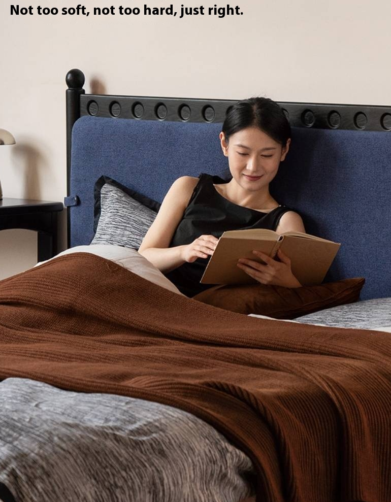 Ash Solid Wood Bed – Bauhaus Style with Soft Leather Upholstery