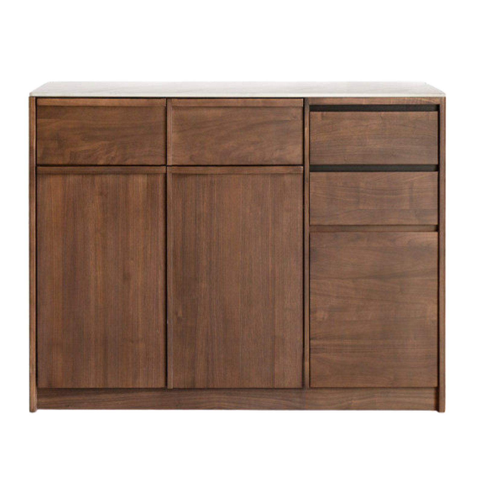 Black Walnut, Sandalwood, Ash Solid Wood Dining Cabinet Antique Style Rock Board