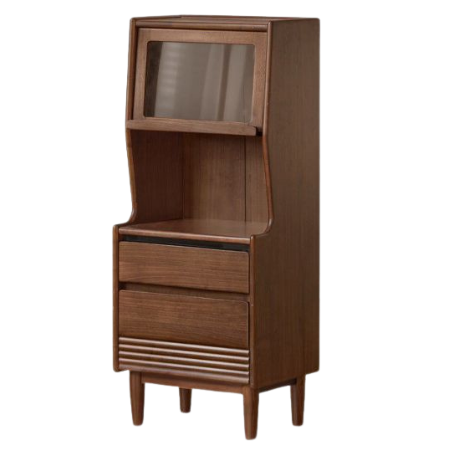Black Walnut Solid Wood Side Cabinet with Light Luxury Finish, Sideboard