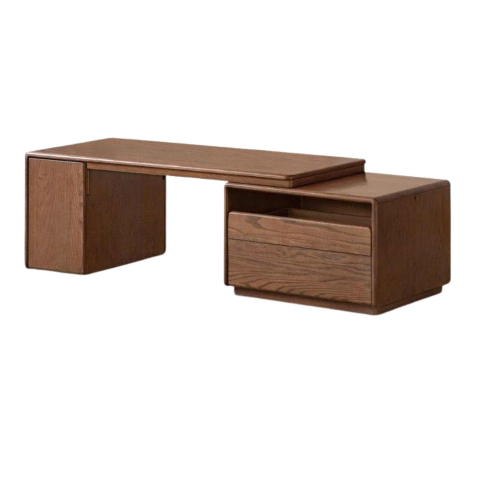 Oak Solid Wood Extendable Coffee Table with Storage