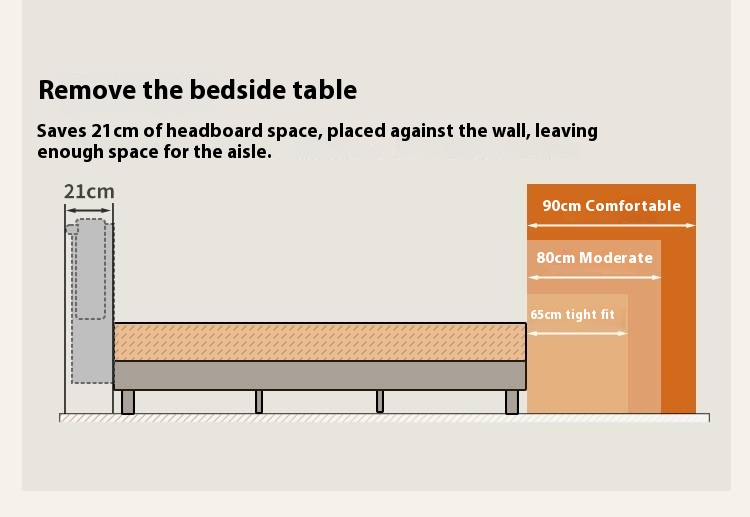 Poplar Solid Wood Platform Bed, Headboard-Free Bed