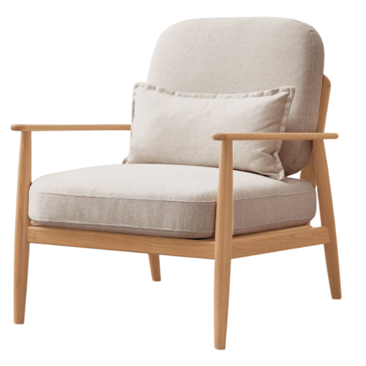 Oak Solid Wood Scandinavian Casual armChair