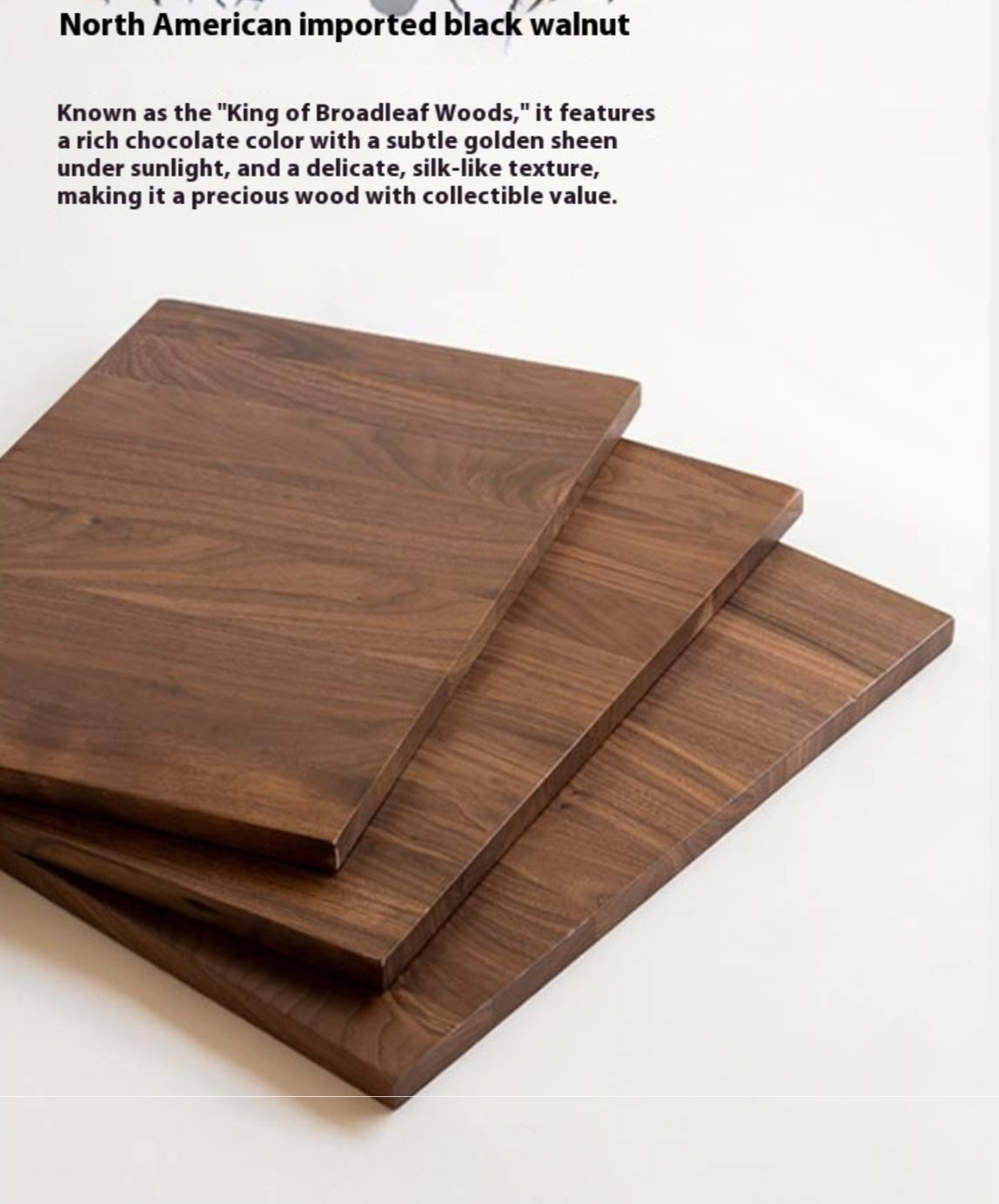 Black Walnut Solid Wood Rock Plate Dining Table