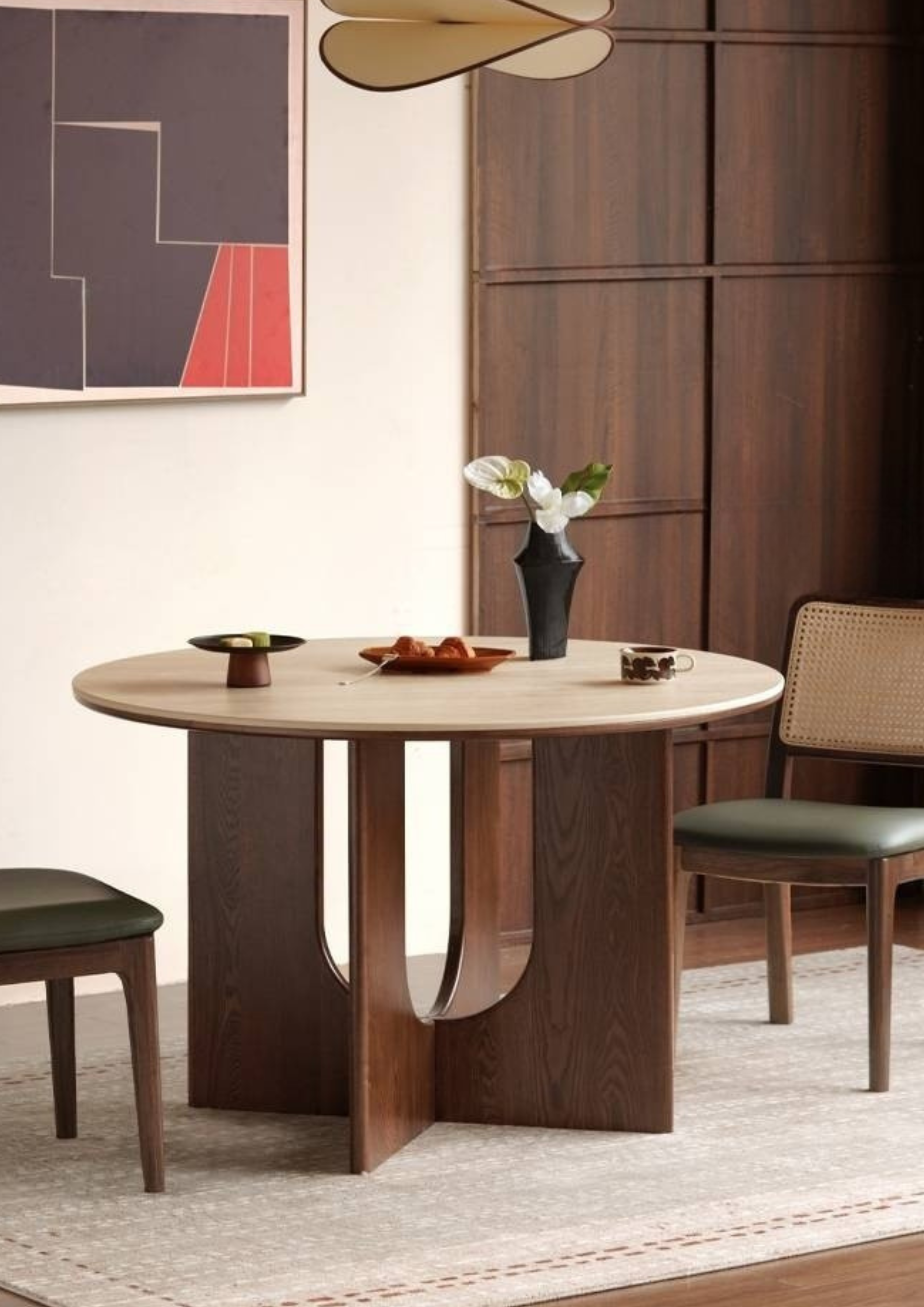 Ash Solid Wood Vintage Style Dining Table