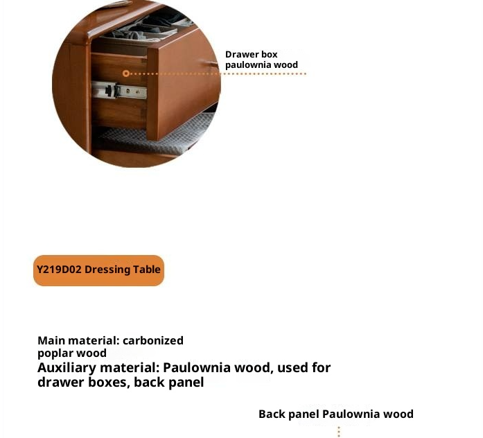 Poplar Solid Wood Bedroom Vintage Style Combination Set