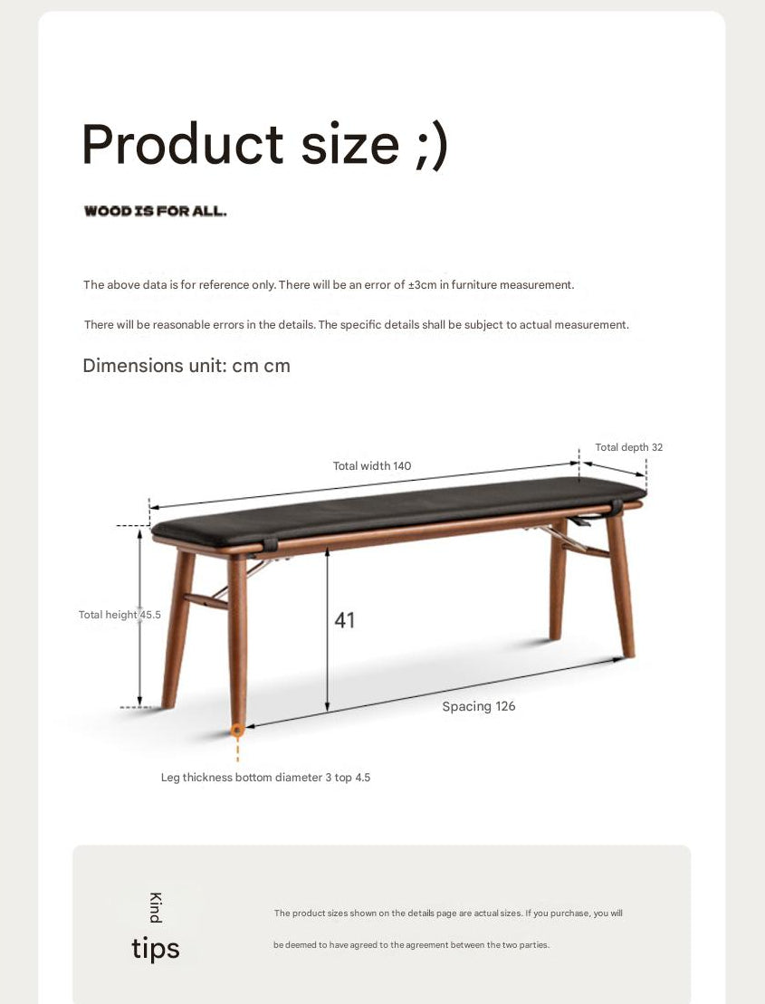 Beech Solid Wood Medieval Style Bench.