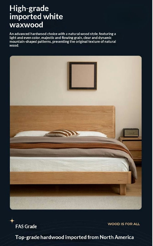 Ash, Beech Solid Wood Modern Simple Luminous Bed